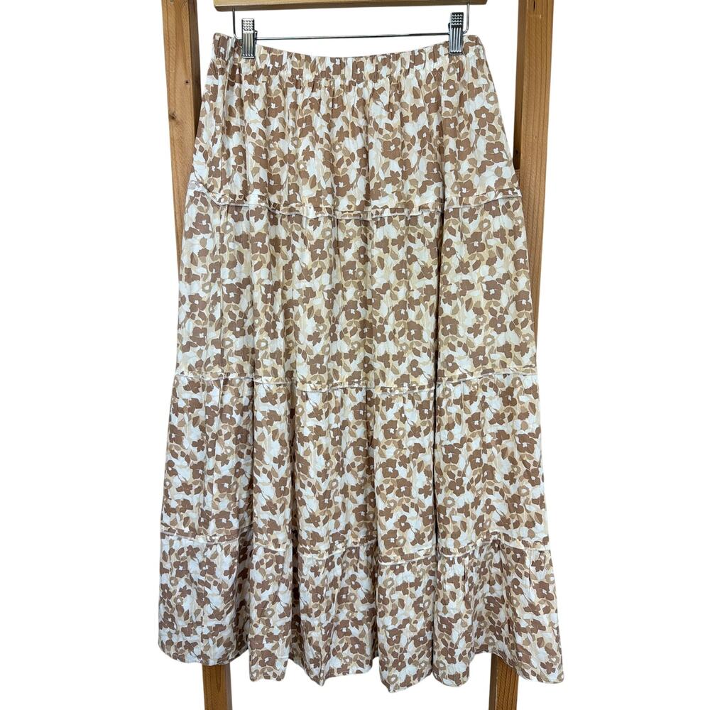 Japna Multicolored Ruffle Skirt Size LARGE Flowy Boho Summer Skirt